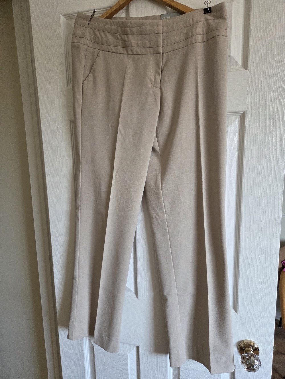 Suzy Shier Beige Boot Cut Dress Pants.